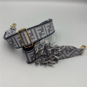 Fendi Adjustable Cotton FF Denim Crossbody Strap
